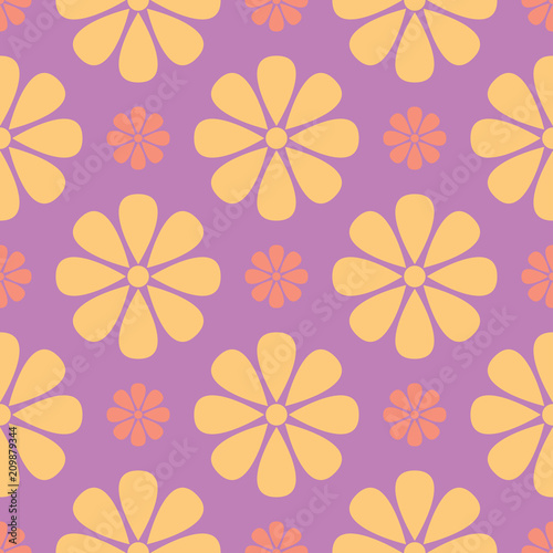 Floral seamless pattern. Bright violet background with colored design © Liudmyla