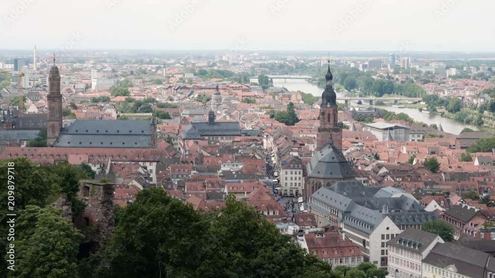 Heidelberg aerial view, cityscape, Summer 2018