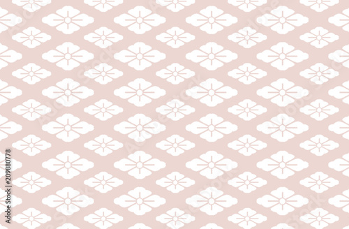 Japanese traditional pattern kimono flower petal diamond background pink