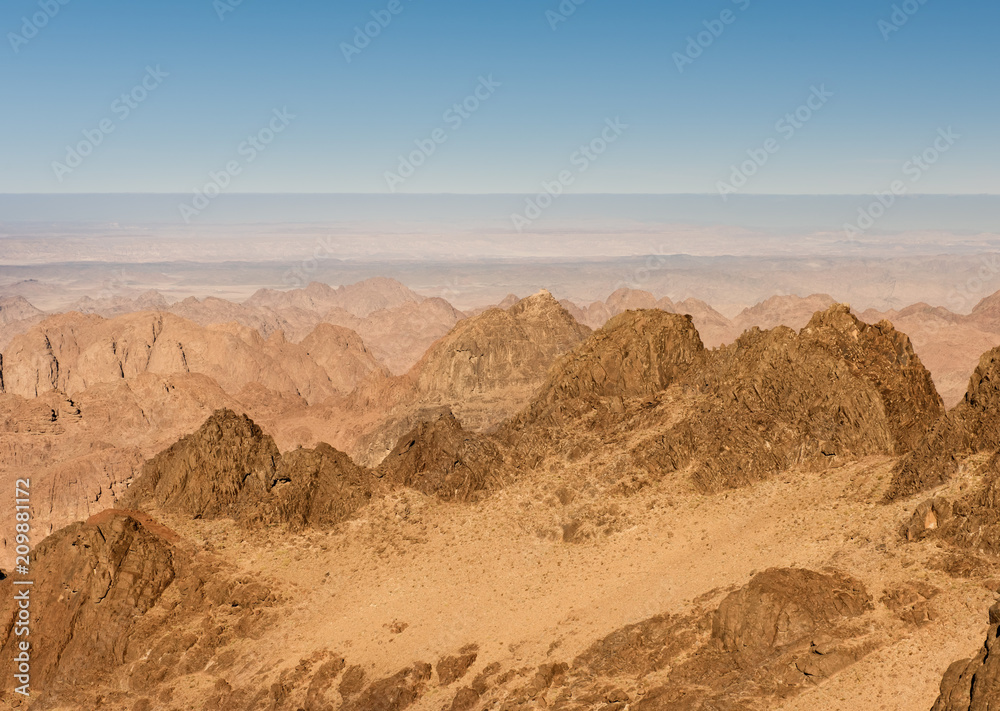 Gold arid desert landscape Sinai, Egypt Gold arid desert landscape Sinai, Egypt
