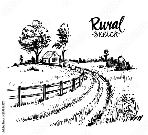 Rural landscape road