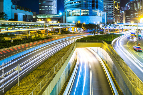 Photography busy traffic road in hongkong china