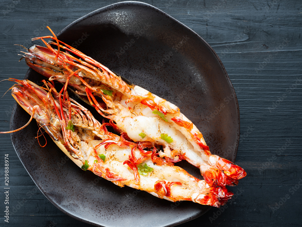 rustic grilled jumbo prawn