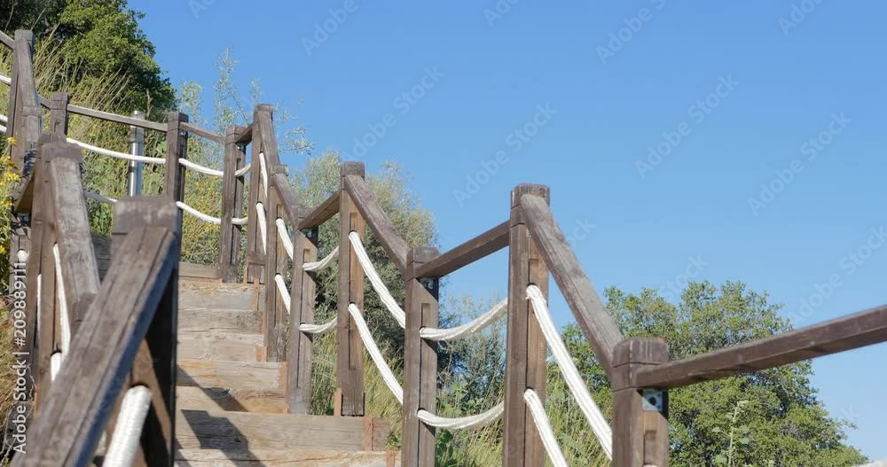 Outdoor wooden stair Outdoor wooden stair
