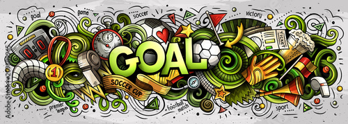 Cartoon cute doodles Goal word