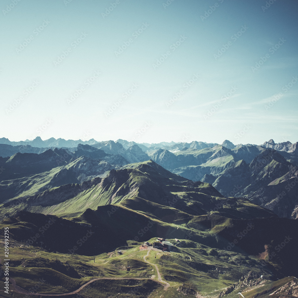 Fototapeta premium Panorama from Nebelhorn Summit, Oberstdorf