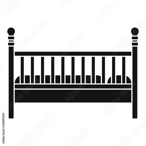 Wood baby bed icon. Simple illustration of wood baby bed vector icon for web design isolated on white background