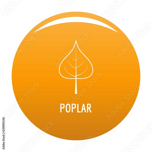Poplar leaf icon. Simple illustration of poplar leaf vector icon for any design orange