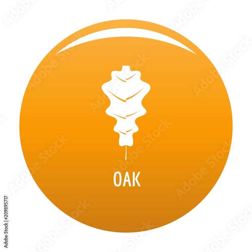 Oak leaf icon. Simple illustration of oak leaf vector icon for any design orange
