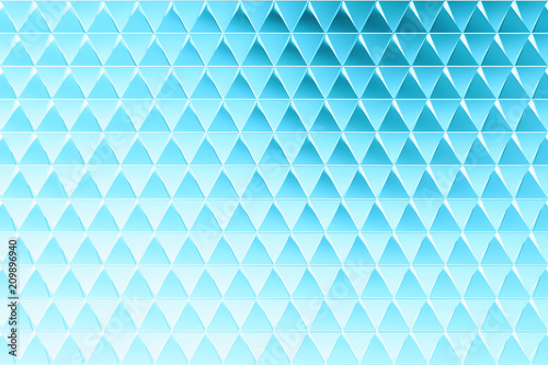 Abstract 3D minimalistic geometrical background of blue triangles