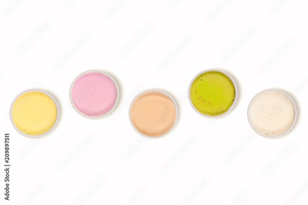 Creative photo of colorful ice cream on a bright background Creative photo of colorful ice cream on a bright background