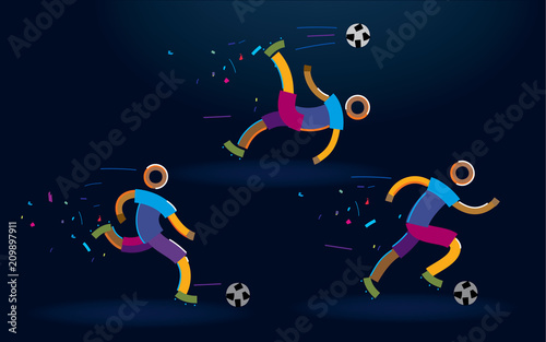 Set of vector color line soccer icons © Ilya Andreev