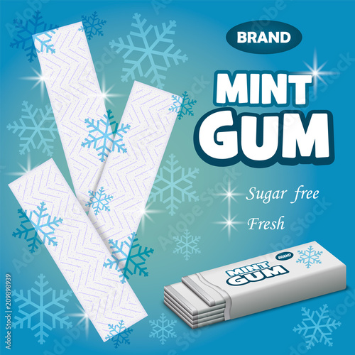Brand mint gum concept background. Realistic illustration of brand mint gum vector concept background for web design