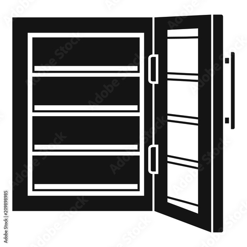 Glass door fridge icon. Simple illustration of glass door fridge vector icon for web design isolated on white background