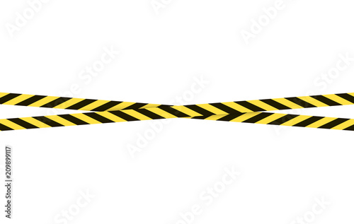 Vector Stop Tapes Set, Dangerous Zone Sign, Bright Yellow and Black Cross Lines.