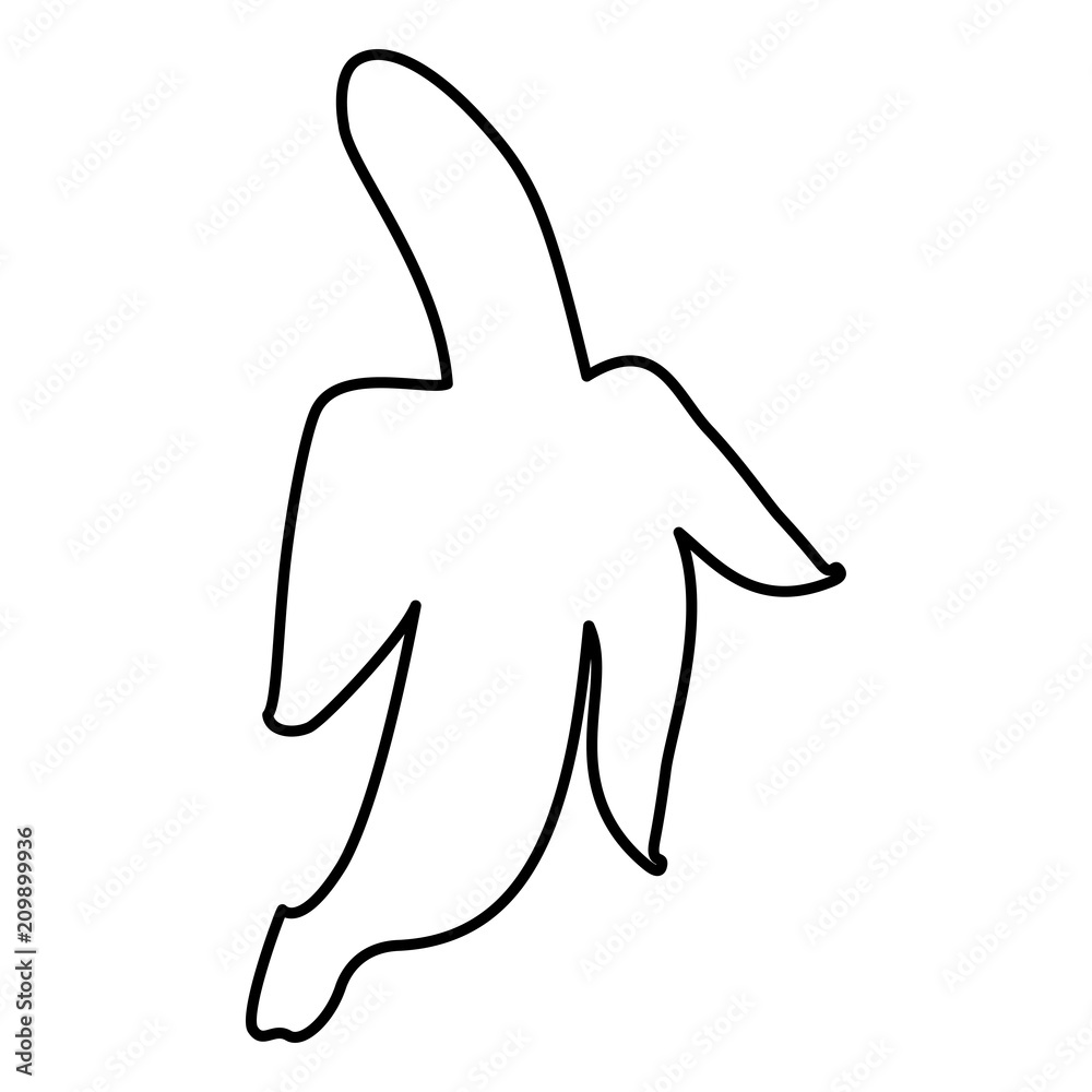 Opened peeled banana icon black color illustration flat style simple image Opened peeled banana icon black color illustration flat style simple image