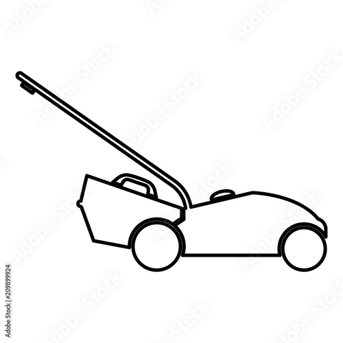 Lawn mower icon black color illustration flat style simple image