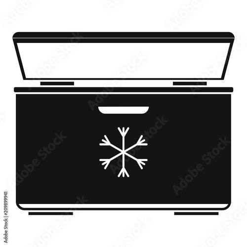 Ice cream refrigerator icon. Simple illustration of ice cream refrigerator vector icon for web design isolated on white background