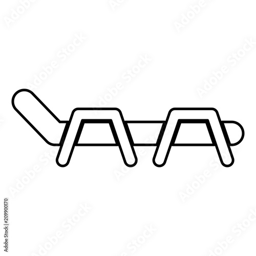 Beach chair chaise longue Beach bed icon black color illustration flat style simple image