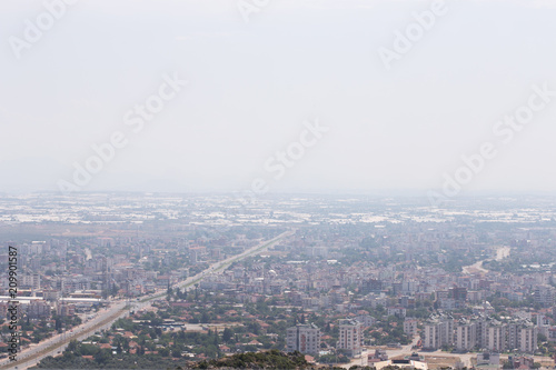 fog over the city Antalya