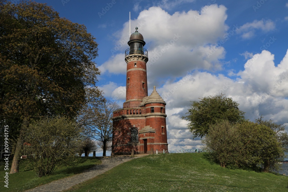 historischer Backstein Leuchtturm Kiel, Schleswig-Holstein
