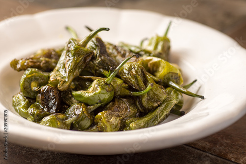 Green Padron Peppers. Pimientos de Padron.