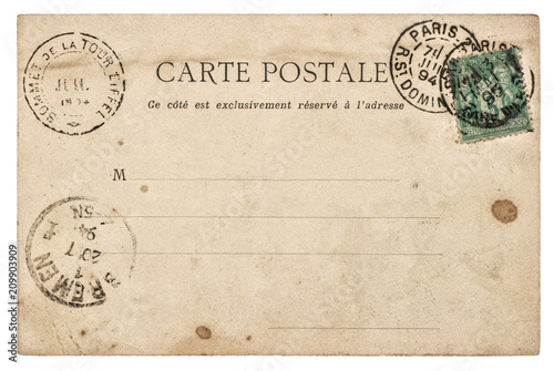 Vintage postcard Used paper texture