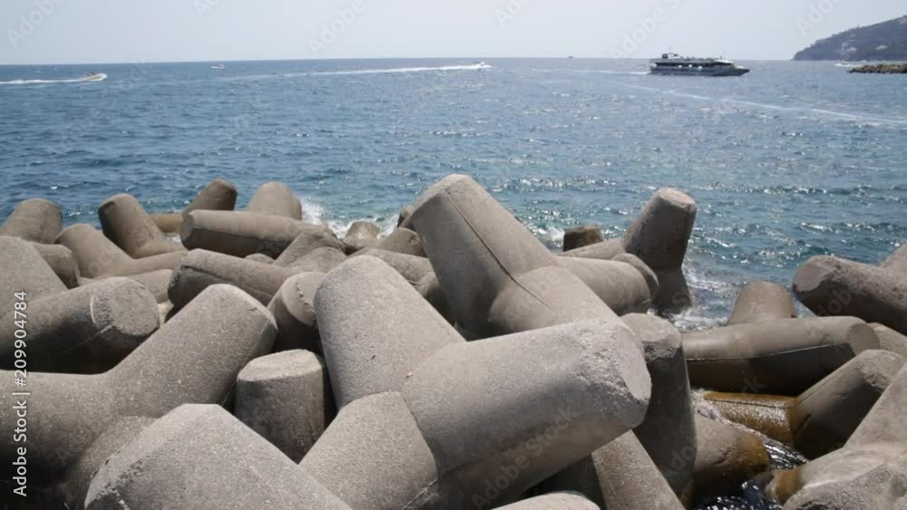 Coastal protection: Tetrapods at the seaside in Italy Coastal protection: Tetrapods at the seaside in Italy