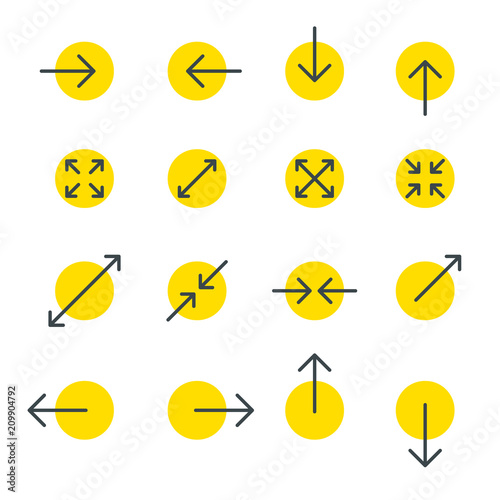 Arrow line collection. Touch screen gestures icons set