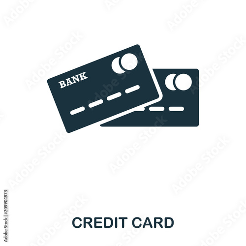 Credit Card icon. Mobile app, printing, web site icon. Simple element sing. Monochrome Credit Card icon illustration.