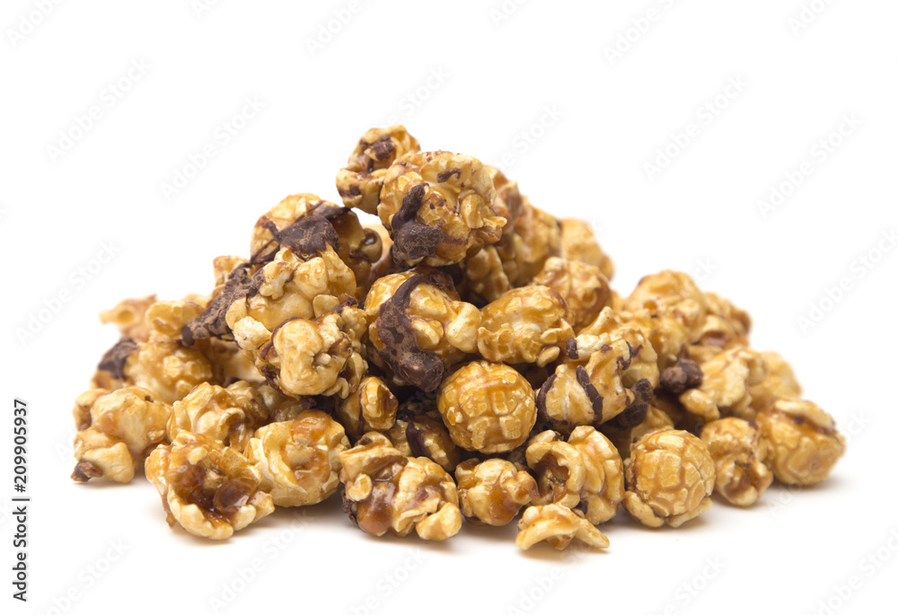 Caramel Popcorn Drizzled with Chocolate