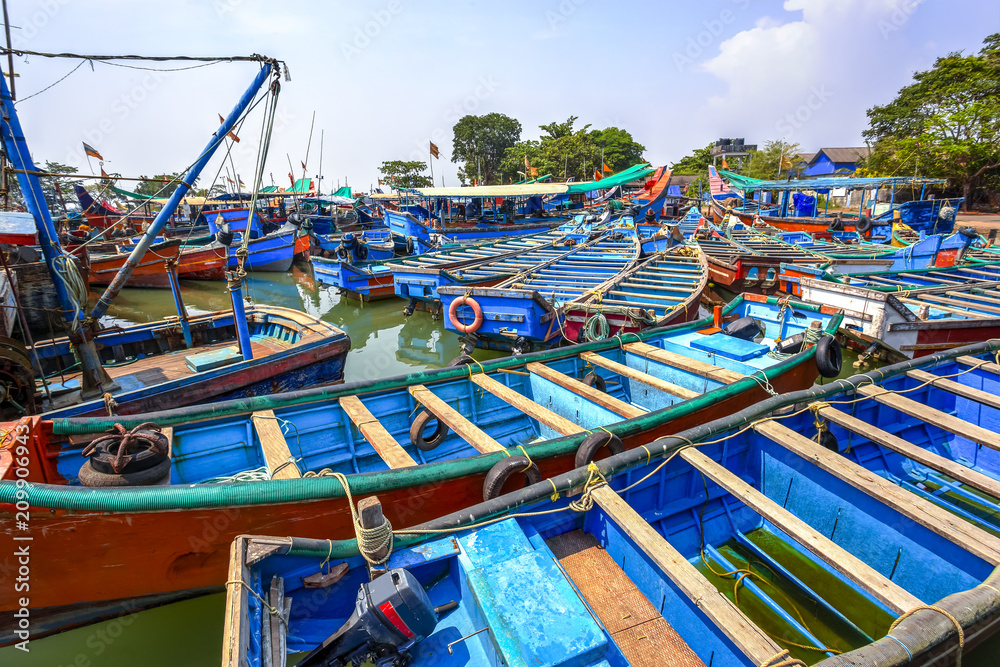 Fishing boats in Kerala, India