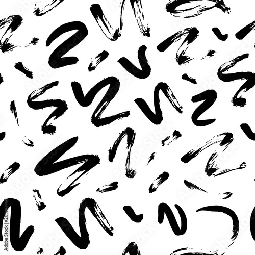 Seamless abstract brush strokes pattern. Hand drawn artistic ink curves. Textile, blog decoration, banner, poster, wrapping paper.
