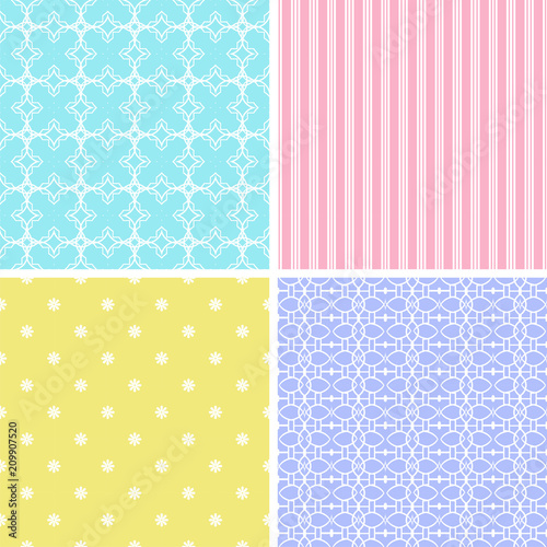 4 different seamless patterns.