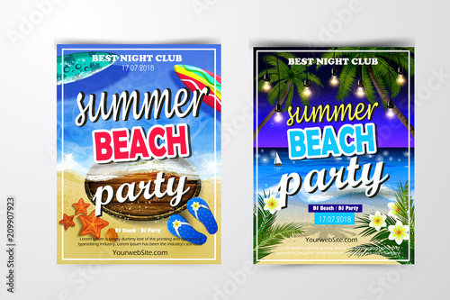 Poster for summer and beach party background