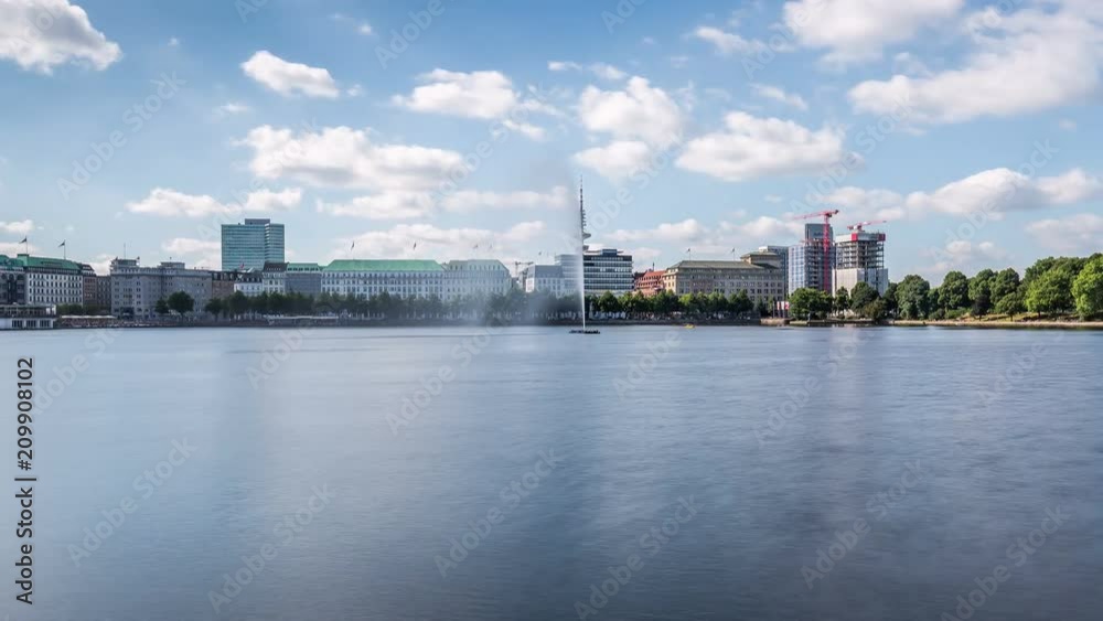Hyper lapse / time lapse sequence of the inner alster lake in Hamburg Hyper lapse / time lapse sequence of the inner alster lake in Hamburg
