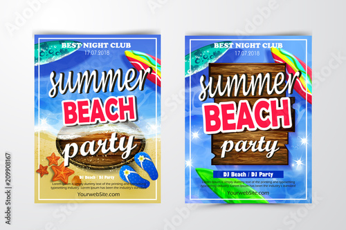 Poster for summer and beach party background