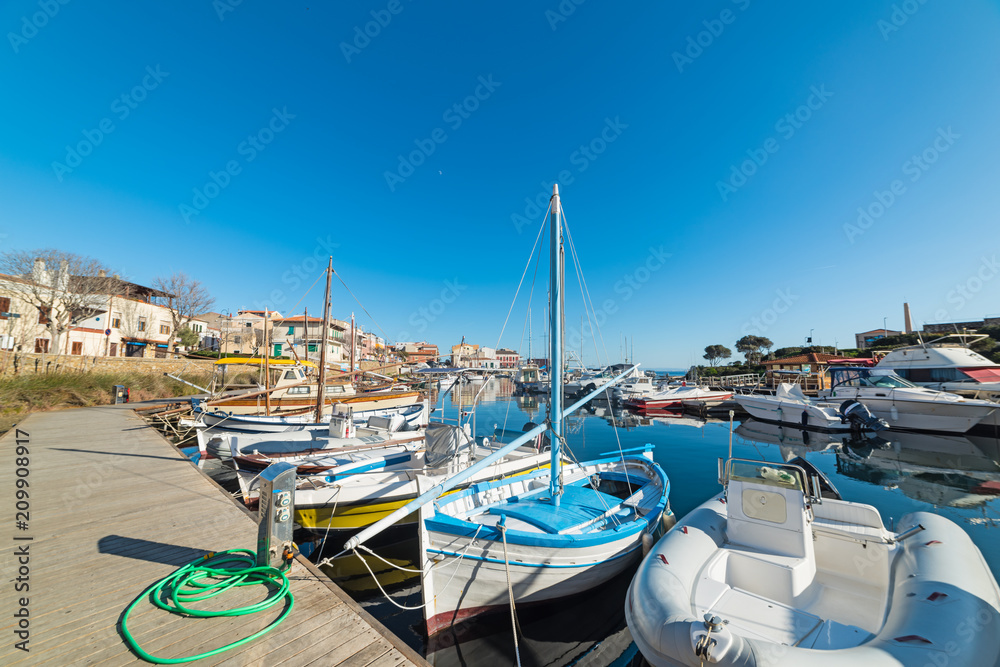 boats in Stintino harbor