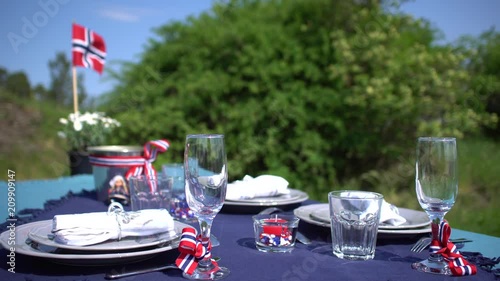 Norwegian Constitution Day table decoration photo