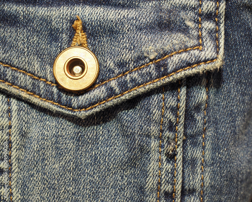 denim patch pocket with button close up denim patch pocket with button close up