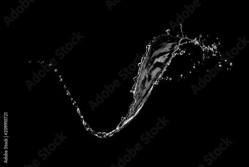 Water Splash On  Black background