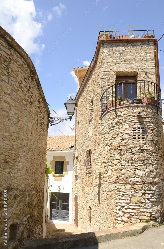 Stone street in Begur, Girona, Spain