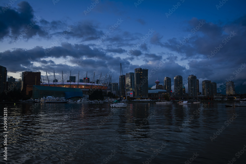 Evening view on Vancouver Arena Evening view on Vancouver Arena