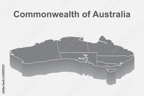 Map Australia isometric concept. 3d flat illustration Map of australia.