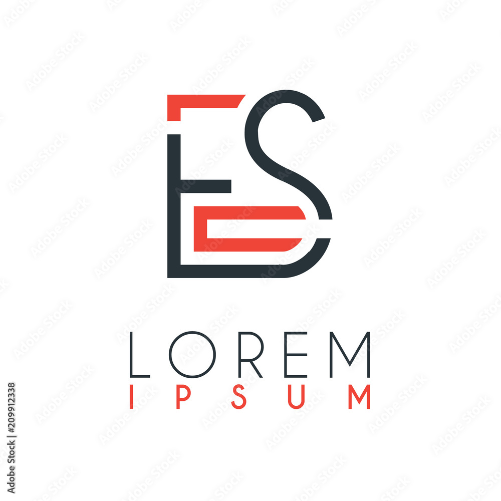 The logo between the letter E and letter S or ES with a certain distance and connected by orange and gray color The logo between the letter E and letter S or ES with a certain distance and connected by orange and gray color