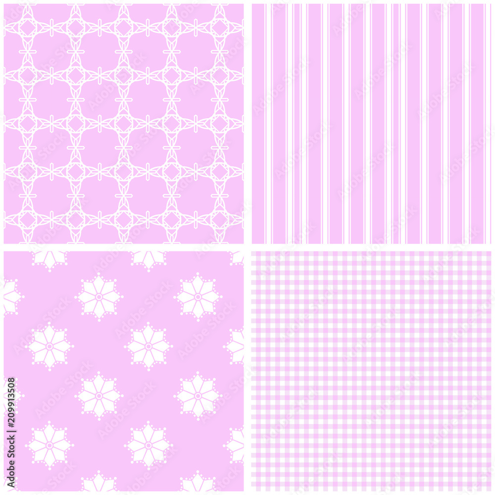 Chic different vector seamless patterns.