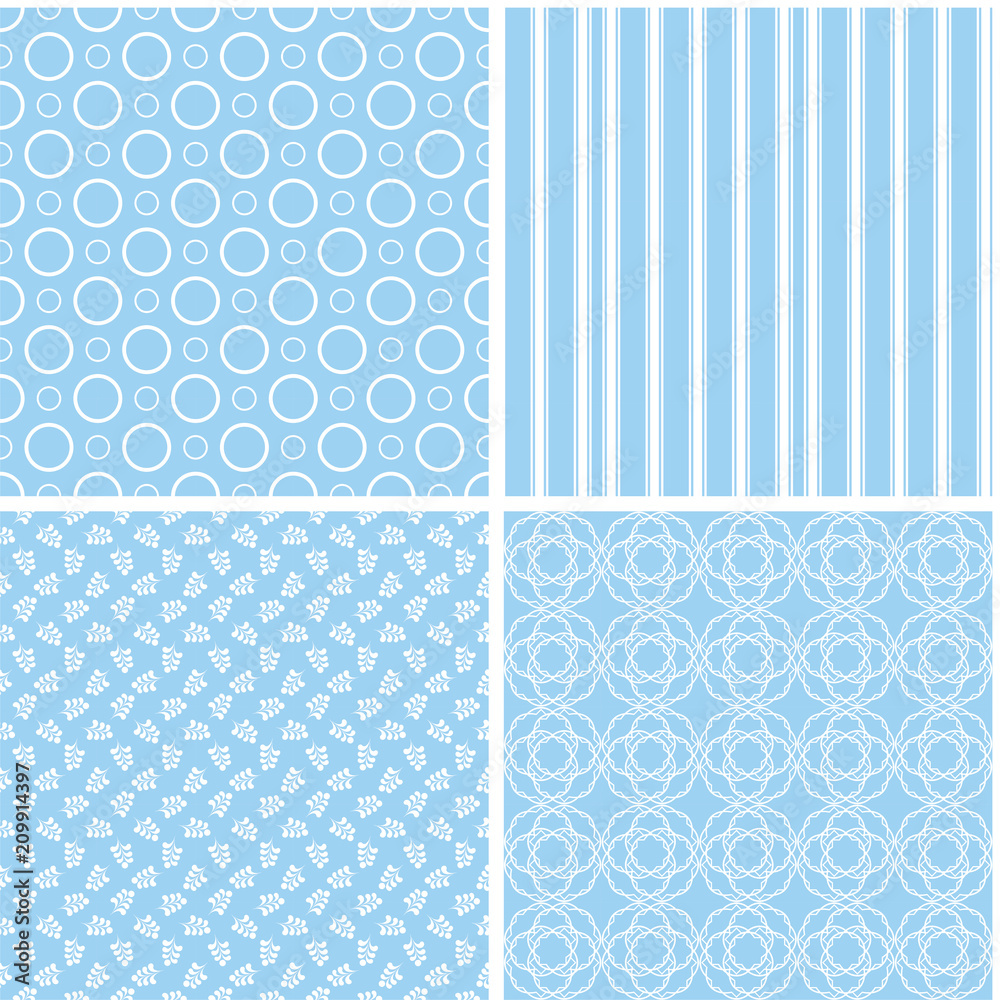 Different baby seamless patterns. Different baby seamless patterns.