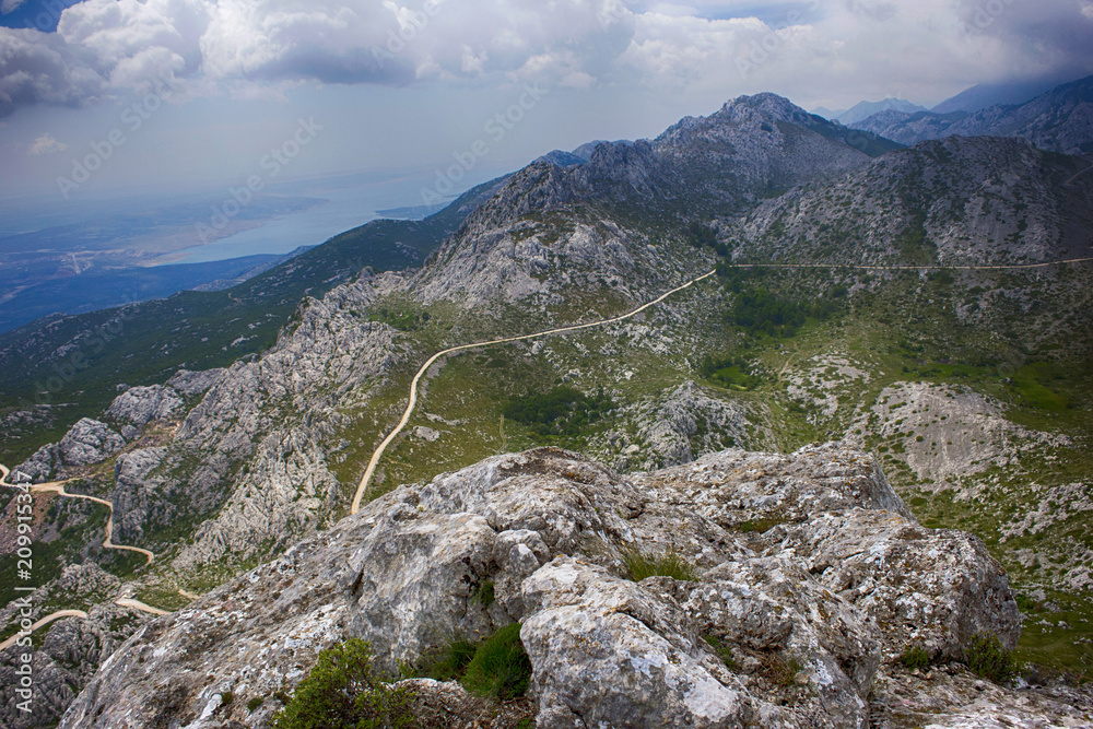 Obraz premium View from top of Tulove grede, parth of Velebit mountain in Croatia