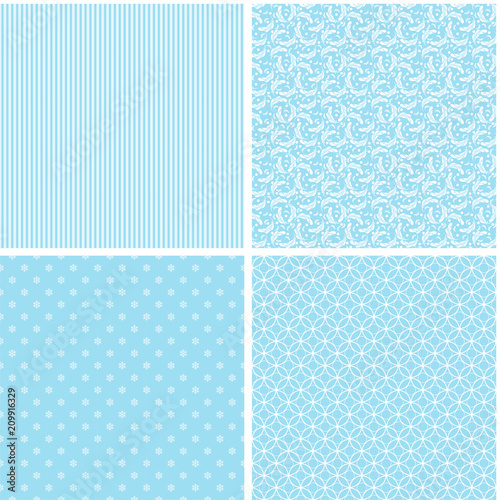 Pastel retro different vector seamless patterns.