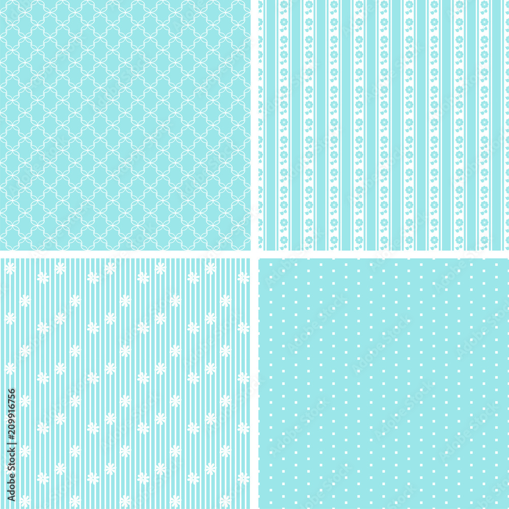 Different mint seamless patterns Different mint seamless patterns